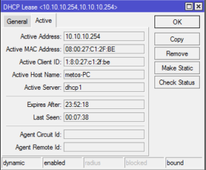 DHCP Lease Active